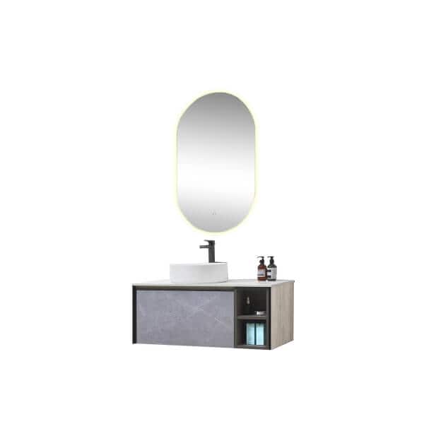 Modern Wall Mounted Solid Wood Bathroom Hotel Home Furniture - Image 2