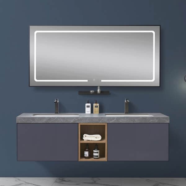 Modern Wall Mounted Solid Wood Bathroom Hotel Home Vanity
