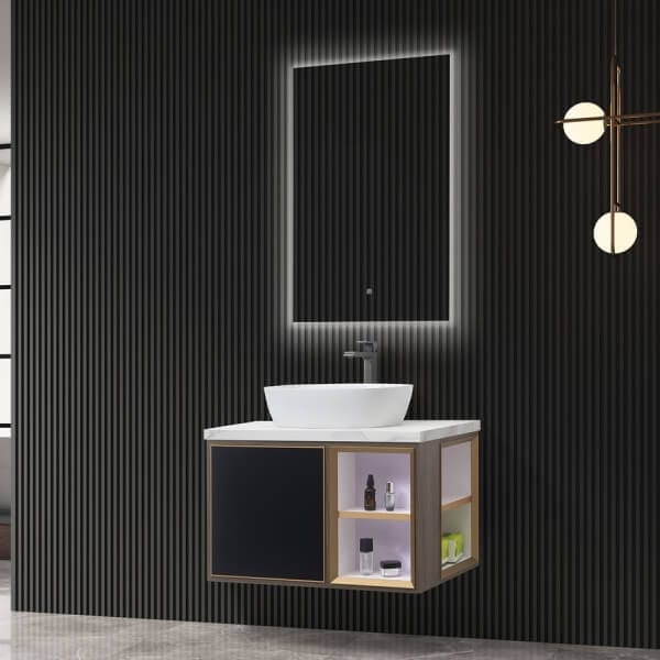 Wall Hung Plywood Bathroom Cabinet with LED Mirror for Wholesale